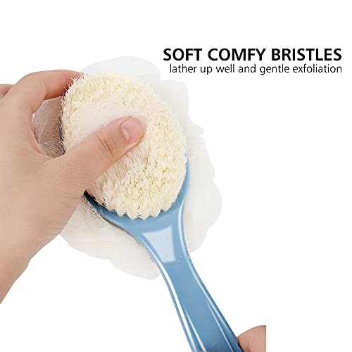 Shower Back Scrubber Brush with Loofah & Long Handle