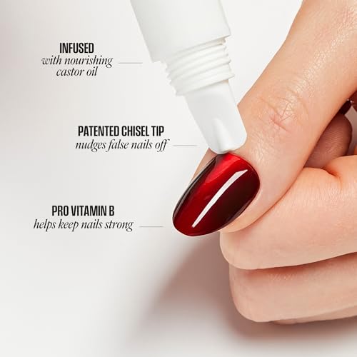 KISS Nail Glue Remover with Chisel Tip - Mess-Free Press On & Gel Nails