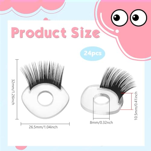PH PandaHall 24pcs Clear Plastic Safety Eyelashes 1 inch Craft Doll Eyelashes Safety Eyes with Lashes for Amigurumi Crochet Stuffed Animals Christmas Halloween Craft Decoration DIY Craft