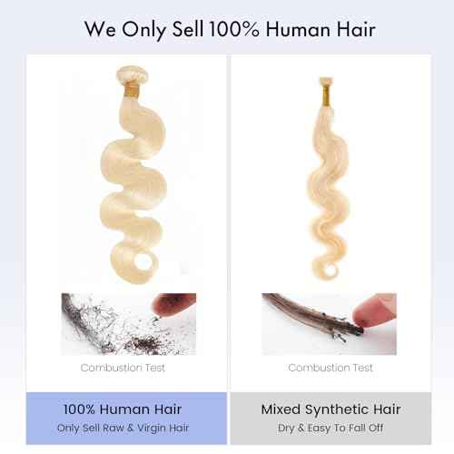 613 Bundles Blonde Bundles Human Hair 22 Inch 613 Body Wave Human Hair bundles 16A 100% Unprocessed Brazilian Virgin Hair Single Bundle No Tangle No Shedding