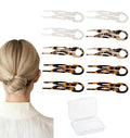 Sunolga Small French Hair Pins – 10 Pack, Curved, Anti-Slip, All Hair Types