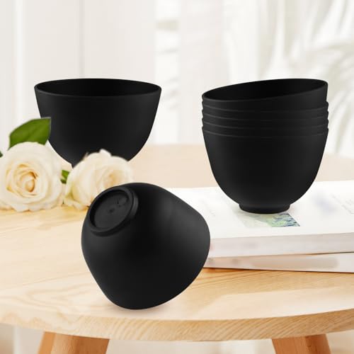 8 Pcs Silicone Facial Mask Mixing Bowl Face Mask Bowl for Women Cosmetic Mixing DIY Skin Care - Black