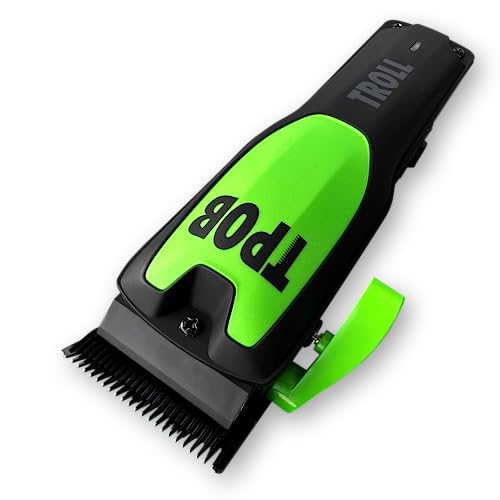 TPOB Troll Professional Barber Hair Clipper 6800 RPM Super Torque Motor with DLC Fade Blade for The Closest Haircut and Beard Trims for Men (Black/Green)