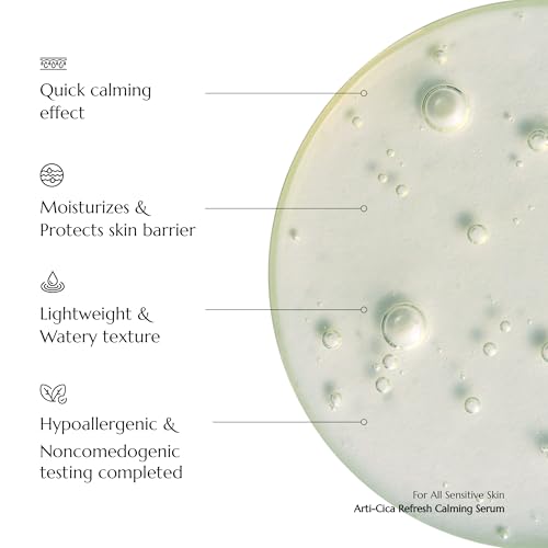 molvany Arti-cica Refresh Calming Serum - ASAP Soothe&Calm Skin, Improve Skin Balance Recommended for Sensitive Skin, 1.01 fl. oz.