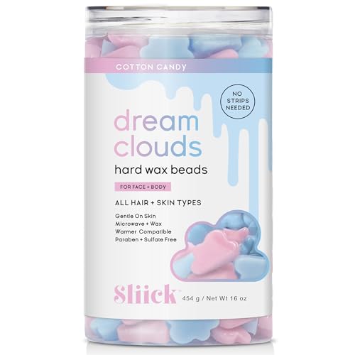 Sliick Hard Wax Beads for Hair Removal, Dream Clouds - DIY At-Home Wax Beads for Face, Body & Sensitive Skin, No-Strip Formula, 16 oz