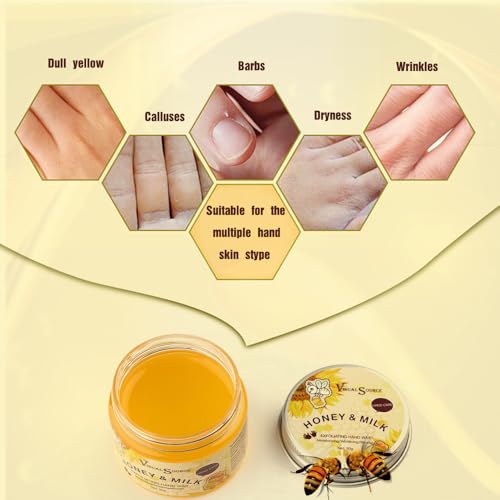 Honey Milk Hydrating Peel-Off Hand Wax Mask for Dry Hands - 2 Pack