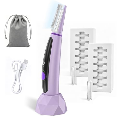 Sonic Dermaplane Razor for Women with LED Light - 3 Speed Facial Exfoliator & Eyebrow Trimmer
