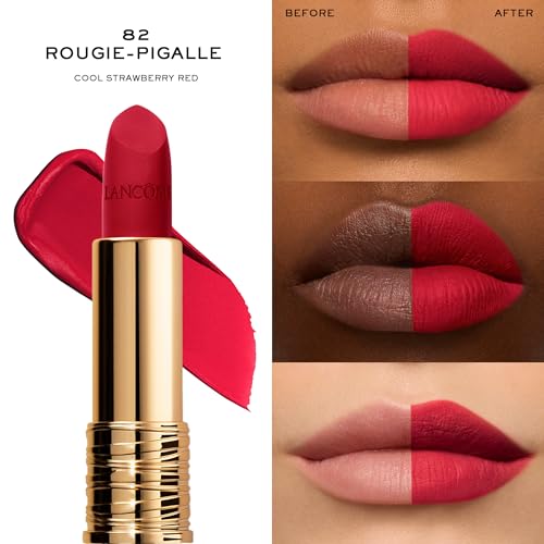 Lanc?me L¡¯Absolu Rouge Drama Matte Lipstick, Ultra Matte Finish, 8HR Full Coverage Color with Ceramides, Hyaluronic Acid, Rose Extracts for Moisture & Comfort, Smudge-Resistant