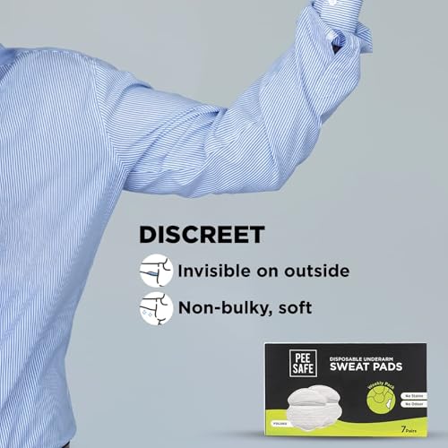 Ultra Thin Underarm Sweat Pads - Self Adhesive Armpit Shields, 14 Count