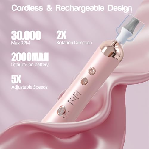 Electric Nail Drill Machine with 8 Bits for Home Manicure & Pedicure
