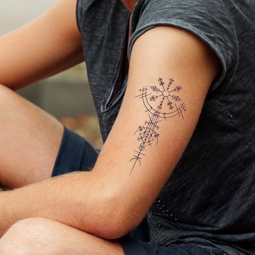 Viking Tribal Temporary Tattoos, 16 Sheets Waterproof