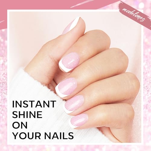 Builder Nail Gel Nude Pink Glitter Base Coat - Pink Shimmer Variation B4