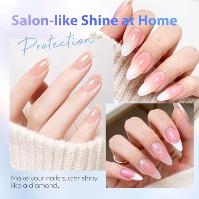 AZUREBEAUTY 2-in-1 Base & Top Coat Nail Polish - Quick-Dry, High-Gloss Shine, Gentle Formula