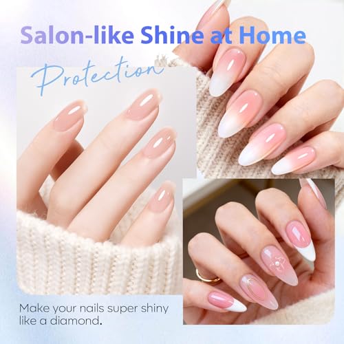AZUREBEAUTY 18ml Gel Base & Top Coat Set - No Wipe High Gloss