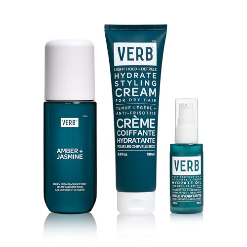 VERB Hydrate Styling Cream - Smooth + Reduce Frizz for Dry + Frizzy Hair - Amber + Warm Jasmine Scent