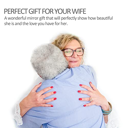 I Love You Wife Gold Compact Mirror with 2x Magnifying
