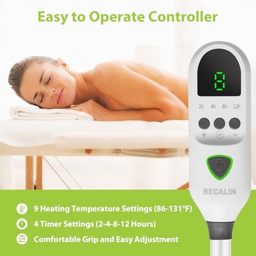 Massage Table Warmer Pad 30x71 - 9 Heat Settings & Timer