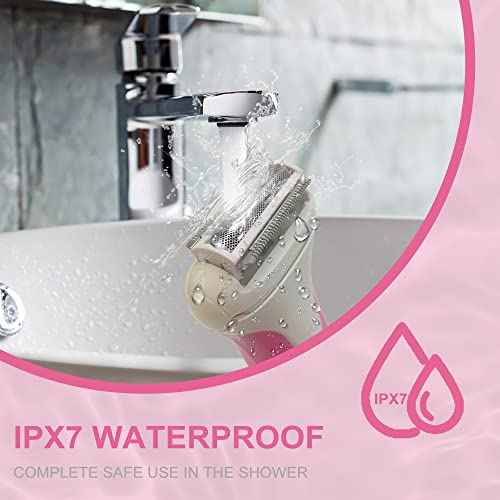 Women's Electric Razor | Wet & Dry Shaver for Legs,Bikini, Underarms with Bikini Trimmer & Hypoallergenic Foil for Sensitive Skin,Pink/uyg1