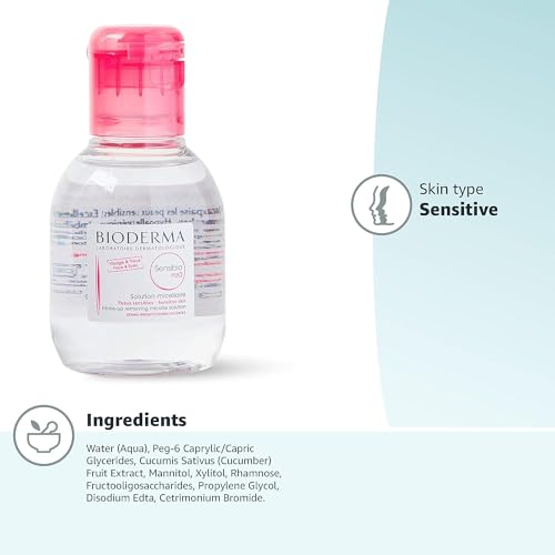 Bioderma - Sensibio H2O - Micellar Water - Cleansing and Make-Up Removing - Refreshing feeling - for Sensitive Skin, 3.4 Fl Oz (Pack of 1)