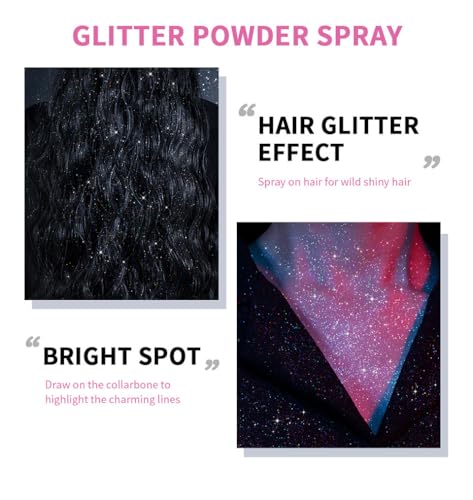 Body Glitter Spray 60ml - Long Lasting Silver Shimmer