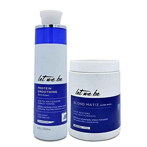 Let Me Be Blond Expert Protein Smoothing + Ultra Matiz Mask Kit ? 2-Step Anti-Frizz & Toning Treatment for Blonde, Bleached, or Highlighted Hair ? 2x1L / 2x33.8 oz