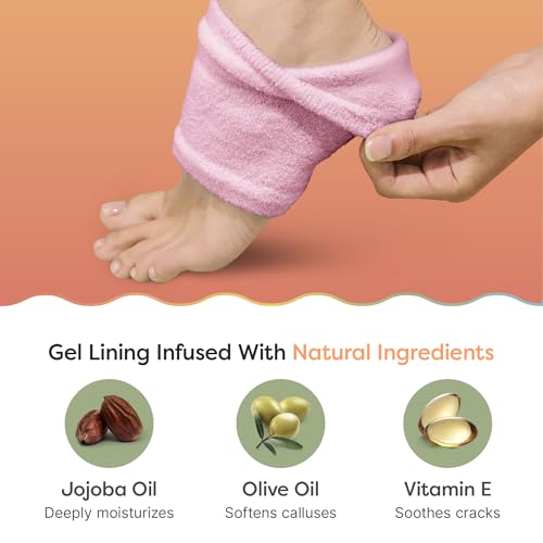 ZenToes Moisturizing Heel Socks for Dry Cracked Heels, 2 Pairs