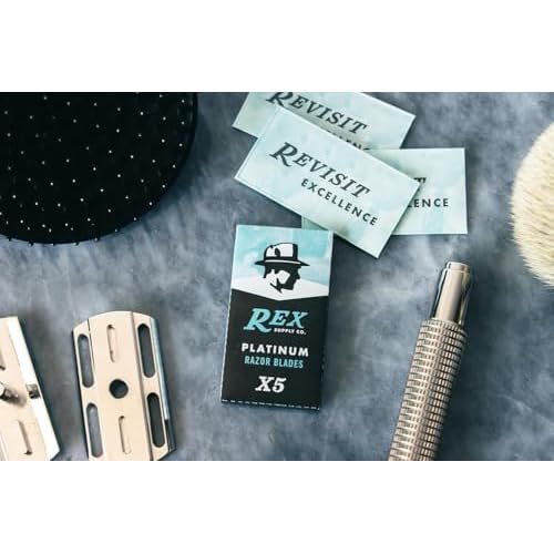 Rex Supply Co., 100 Double Edge Safety Razor Blades, Platinum Coated, Made in the Czech Republic