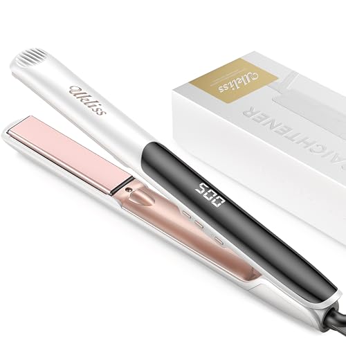 UKLISS 2-in-1 Hair Straightener & Curler, 1" Titanium Flat Iron