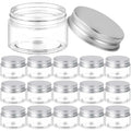 SenseYo 15 Pack 1 OZ Plastic Small Creams Container Jars with Lids for Travel (Silver Lids)
