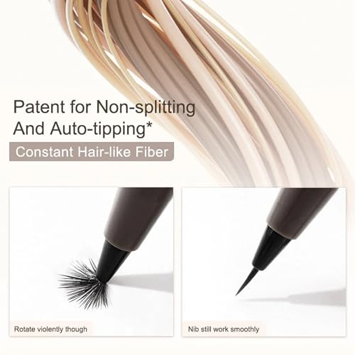 Liquid Eyeliner, Ultra Fine Liquid Eyeliner Waterproof with Smooth Strong Fibres, Smudge-proof, Longwearing, Smooth Eye Liners with Ultra-Fine Tip (#01 Black Upgrade)