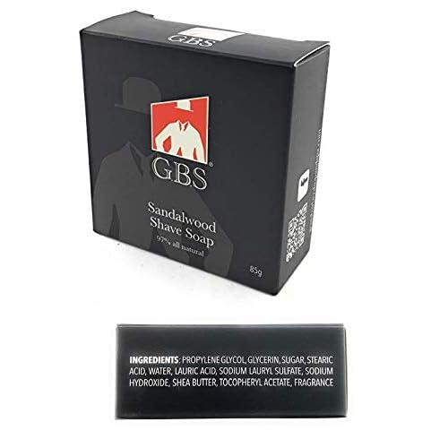 GENTS Men¡¯s Sandalwood Shaving Soap - Natural Bar with Shea Butter & Glycerin for Rich Lather, 3oz
