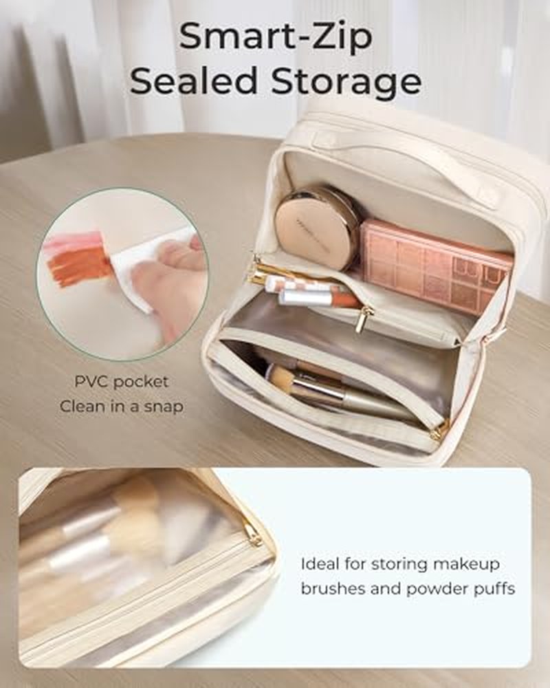 BAGSMART Travel Makeup Bag Organizer with Multiple Compartments