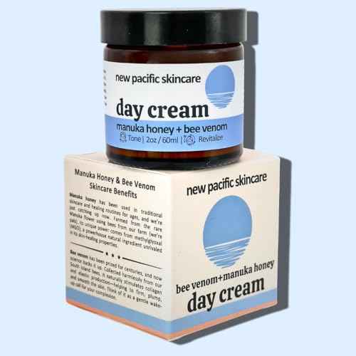 Manuka Honey 45+ MGO & Bee Venom Day Cream | 100% Natural Firming Anti-Wrinkle Face Moisturizer with Hyaluronic Acid & Vitamin C | 2oz