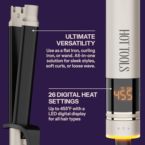 Hot Tools Pro 2-in-1 Curl & Straight Styler - Flat Iron & Curling Iron
