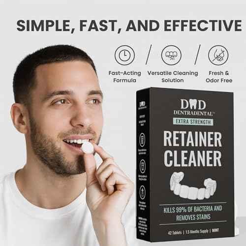 42 Count Retainer Cleaner Tablets for Aligner, Mouth Guard, Night Guard and More. Cleaning Tablets for Ultrasonic Cleaners - Fresh in 3 Minutes - 1.5 Month Supply - Mint