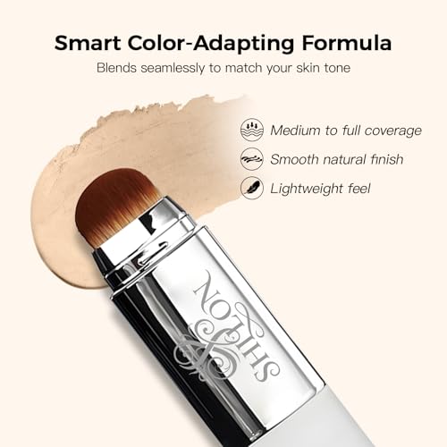 Color Changing Foundation Stick with Dual Brush – Hydrating Full Coverage Base Makeup