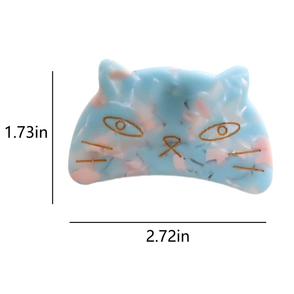 Cute Cat Head Hair Clips,Cellulose Acetate Hair Clips,Small Claw Clips for Girl,Hair Accessories,S13