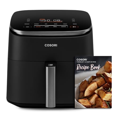 COSORI Air Fryer 9-in-1, Compact but Large 6 Qt, 5 Fast Fan Speeds with 450F for Ultra Crsipy, 95% Less Oil, 100+ In-App Recipes, Roast, Bake, Dehydrate, Reheat, Broil, Proof, Light Gray