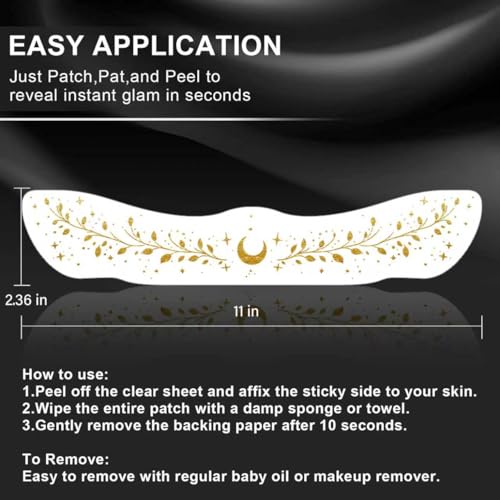Gold Glitter Collarbone Temporary Tattoos - 8 Pack Waterproof