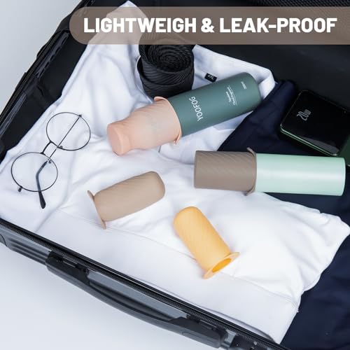 Travel Leak Proof Bottle Covers - 8 Silicone Sleeves for Toiletries