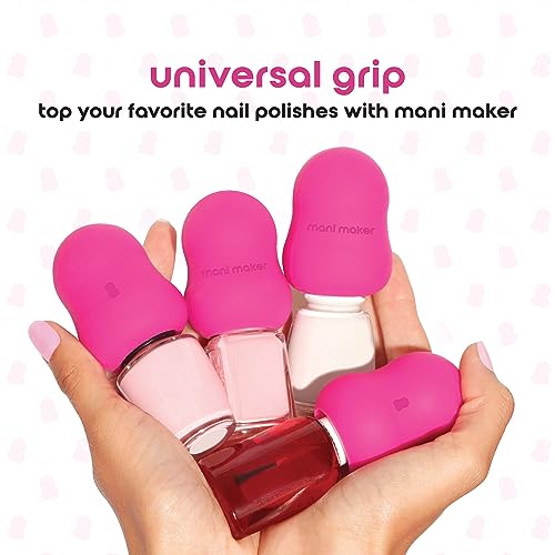 Mani Maker Universal Nail Polish Grip for Precision Painting Perfect for DIY Manicures, Nail Artists, and Professionals - Easy to Use, Suitable for Righties and Lefties - 4 Fun Colors (blanc)