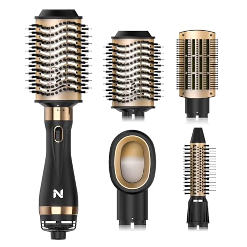 Natrial Hot Air Brush Blow Dryer - 3 Heat Settings, Ceramic, All Hair Types