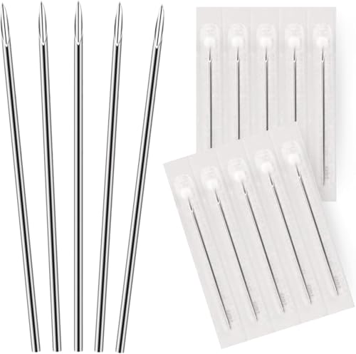 18G Sterile Disposable Piercing Needles - 10 Pack for Body Jewelry Piercing