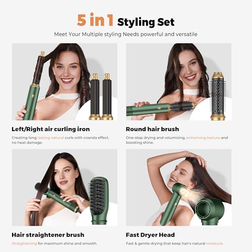 OKWRAP 5-in-1 Hot Air Styler & Blow Dryer Brush Set