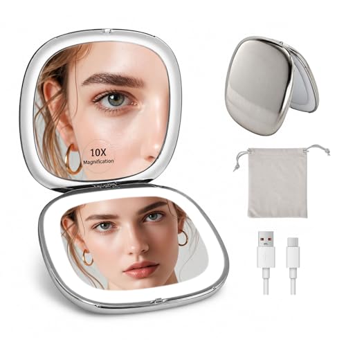 FRANO 10X Magnifying Makeup Mirror with Dimmable LED Light