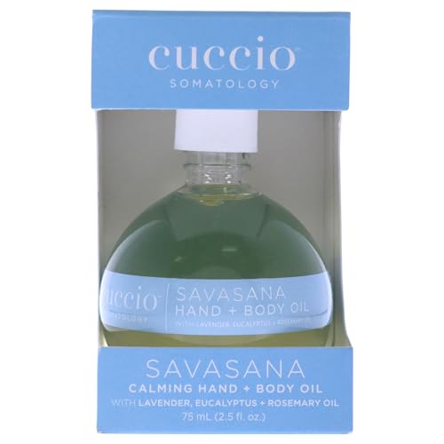 cuccio SOMATOLOGY Savasana Calming Hand and Body Oil - Intensely Moisturizing And Hydrating Blend - Made With Lavender, Eucalyptus, And Rosemary Oils - Soothe Your Mind And Nourish Your Body - 2.5 Oz