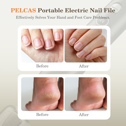 Cordless Electric Nail Grinder with 10 Speeds & LED Light