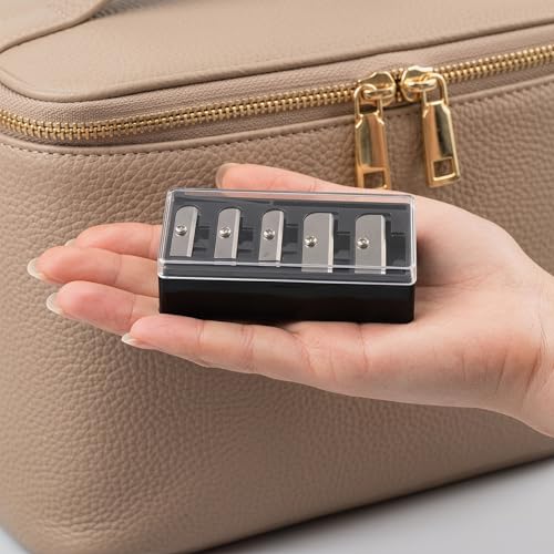 Multi-Size Makeup Pencil Sharpener with Storage Box - Eyebrow, Lip, Eyeliner, Concealer
