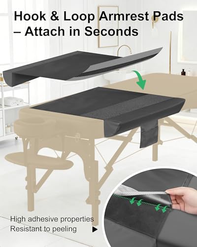Massage Table Arm Extenders - 7.8" Wide PU Leather Pads