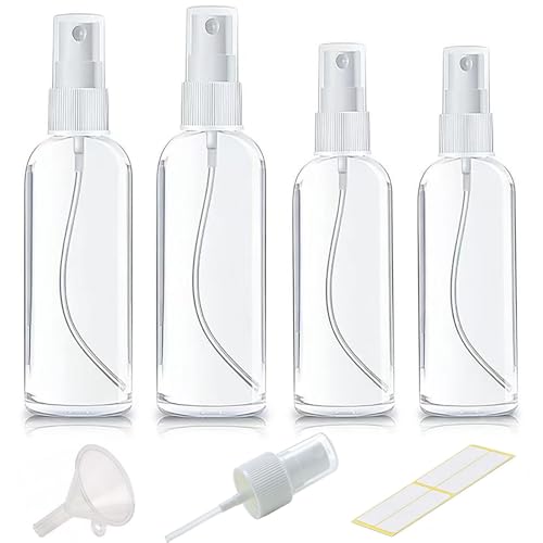 4-Pack Clear Travel Spray Bottles Leakproof for Face Hair Toner